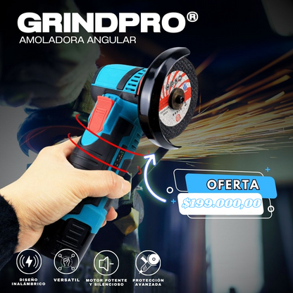 GrindPro®: Amoladora -Angular inalambrica